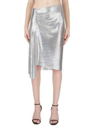 Paco Rabanne Asymmetric Metallic Effect Skirt