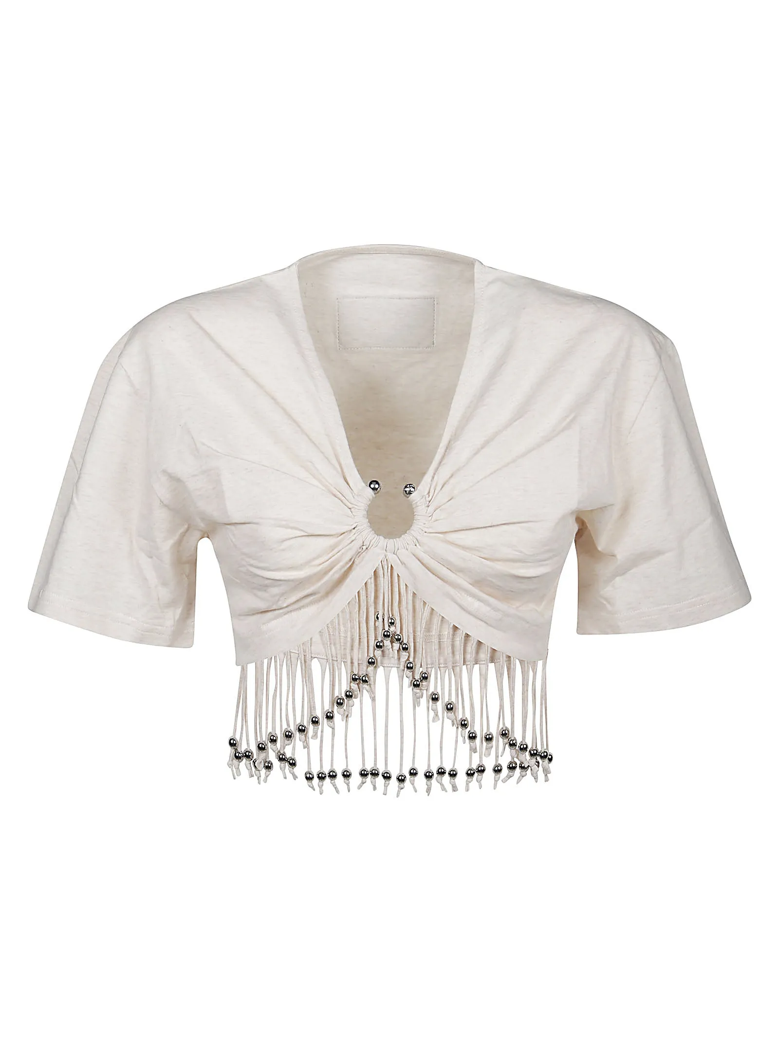 Paco Rabanne Fringed V-Neck T-Shirt
