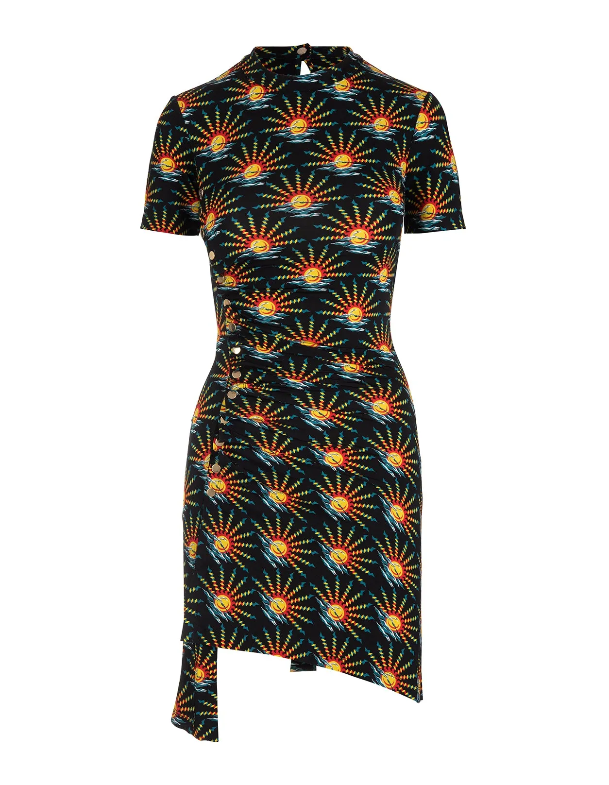 Paco Rabanne Graphic-Printed Asymmetric T-Shirt Dress