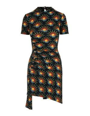 Paco Rabanne Graphic-Printed Asymmetric T-Shirt Dress