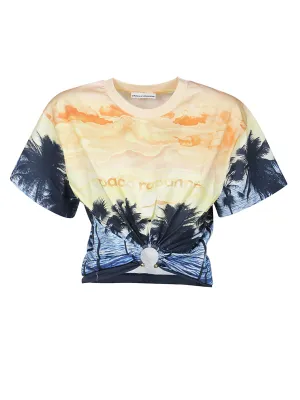 Paco Rabanne Graphic-Printed Cropped T-Shirt