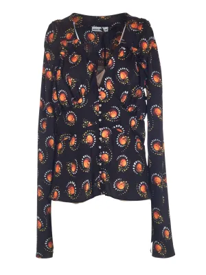 Paco Rabanne Graphic Printed Flared Sleeve Shirt
