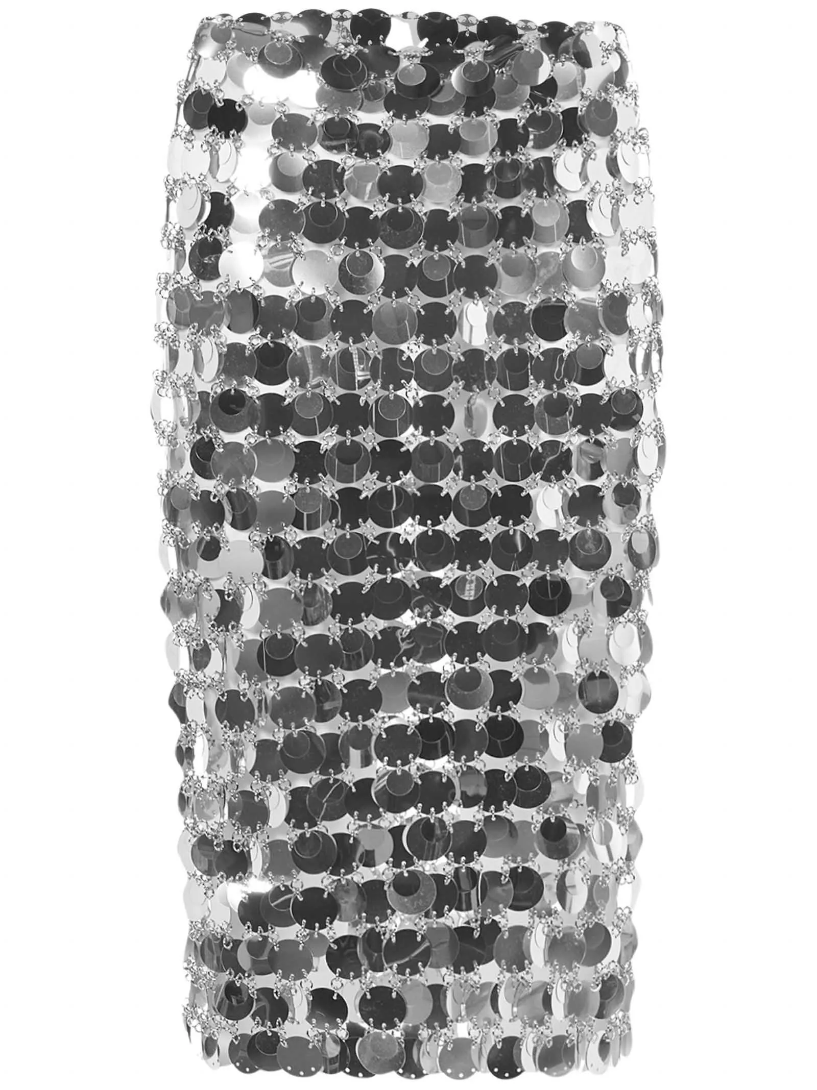 Paco Rabanne High Waist Sequin Midi Skirt
