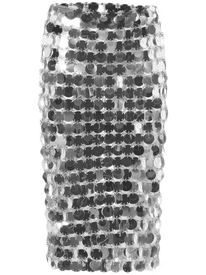Paco Rabanne High Waist Sequin Midi Skirt