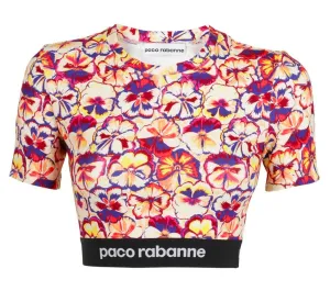 Paco Rabanne Logo Band Cropped T-Shirt