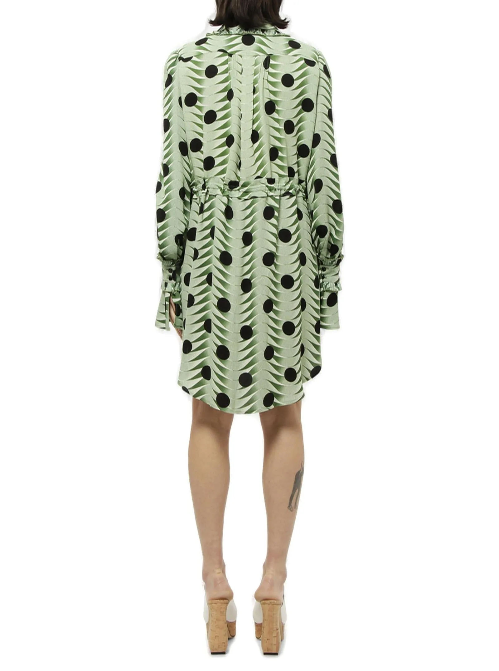 Paco Rabanne Printed Tied Waist Shirt Dress