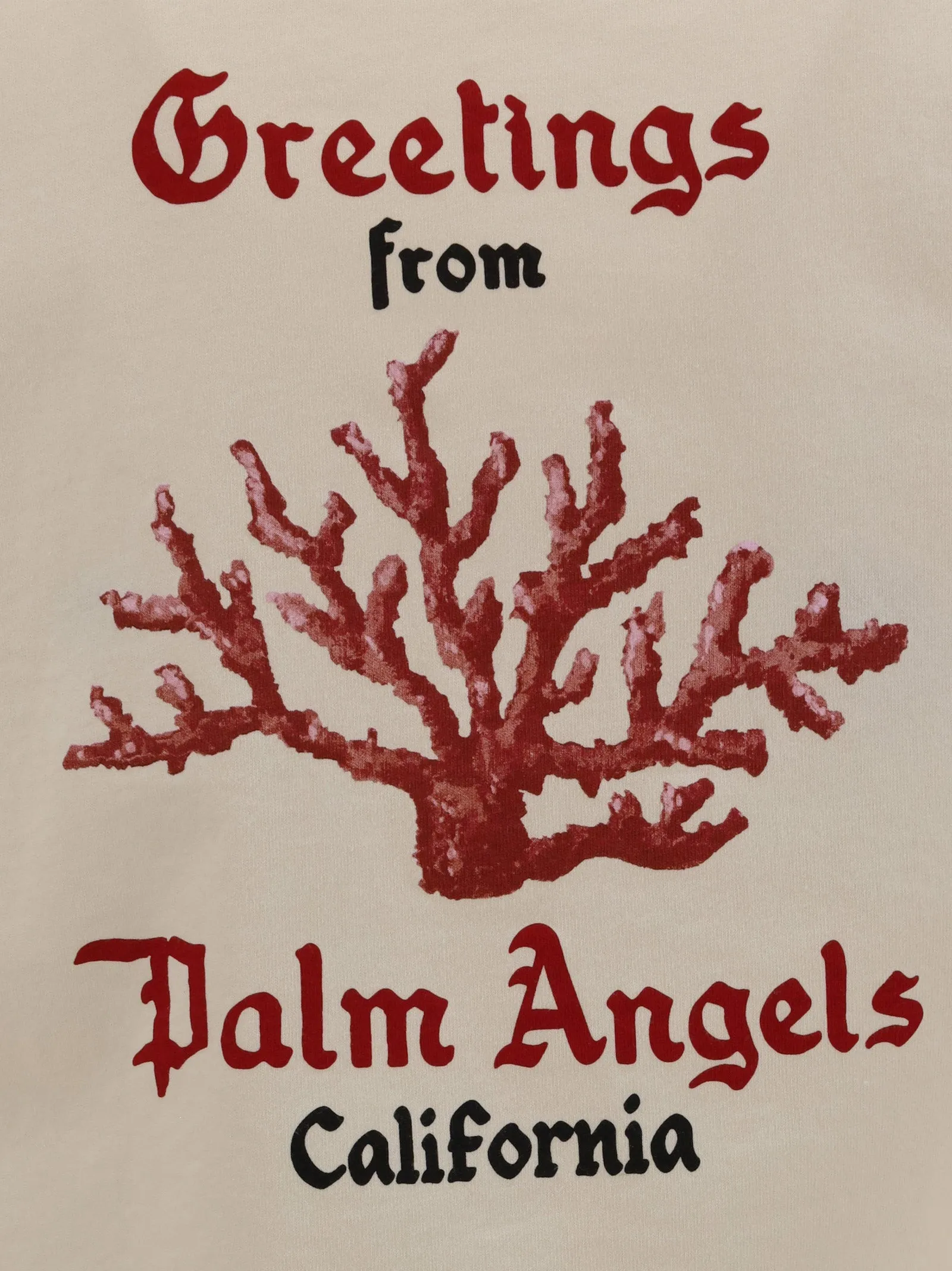 Palm Angels Coral Graphic Printed Crewneck T-Shirt