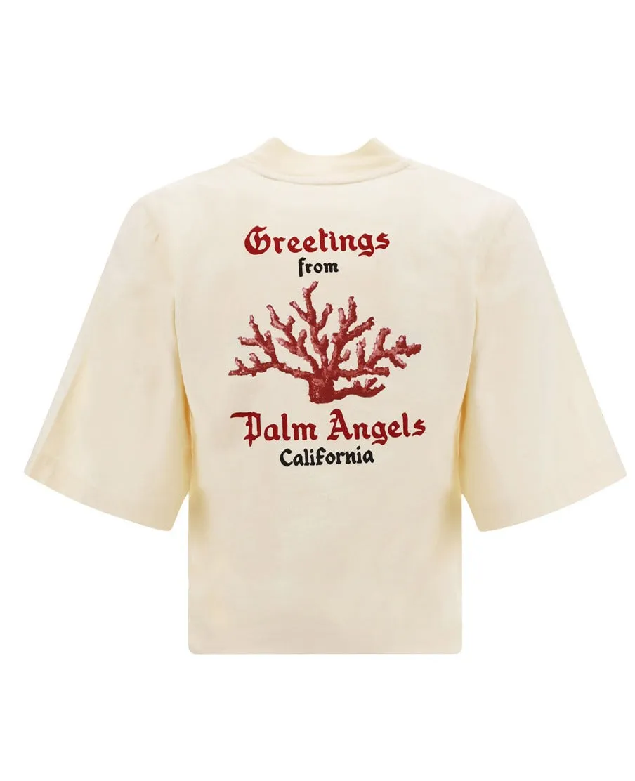 Palm Angels Coral Graphic Printed Crewneck T-Shirt