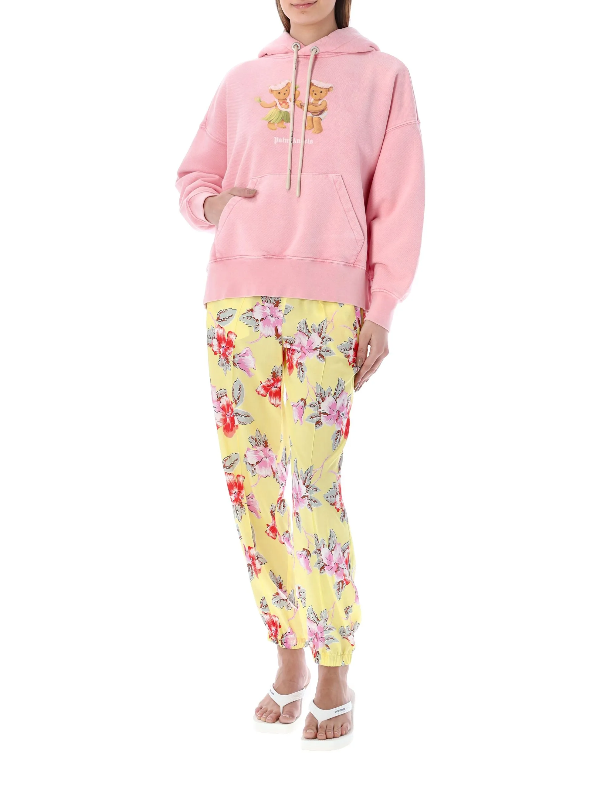 Palm Angels Dancing Bear Printed Drawstring Hoodie