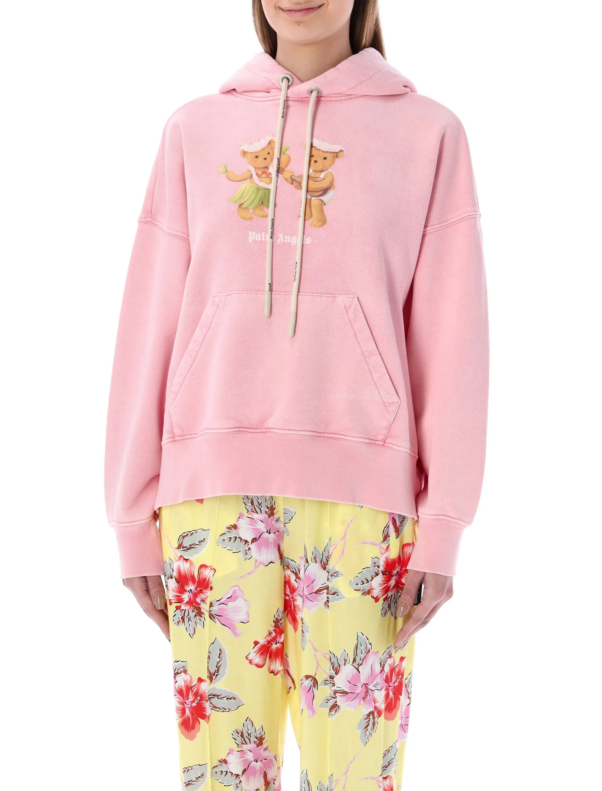 Palm Angels Dancing Bear Printed Drawstring Hoodie