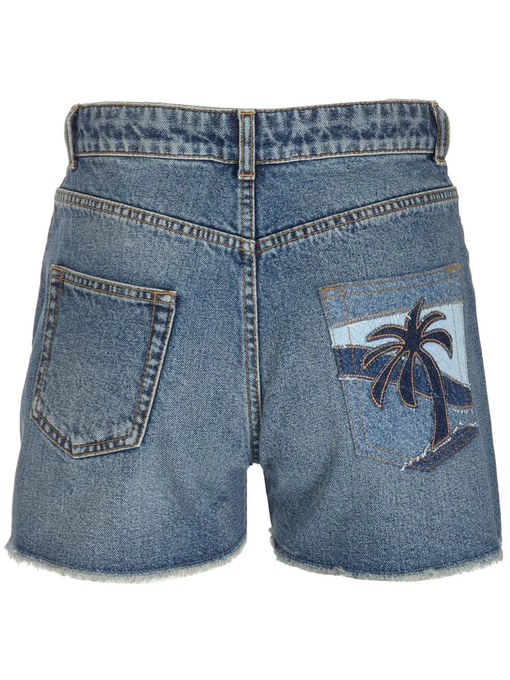 Palm Angels Embroidered Denim Shorts
