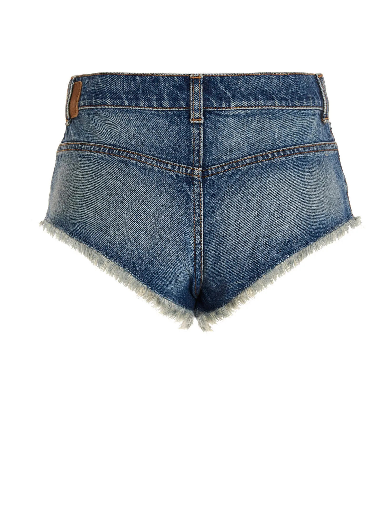 Palm Angels Frayed Edge Denim Shorts