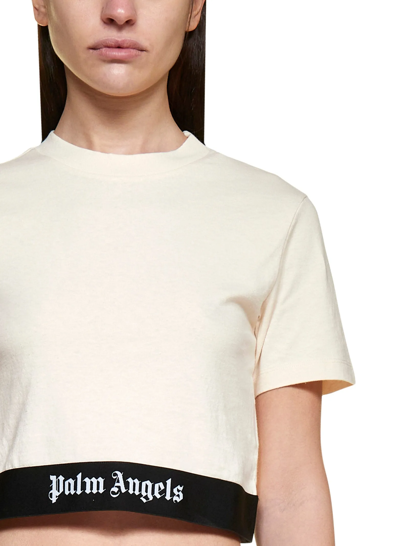 Palm Angels Logo Band Cropped T-Shirt