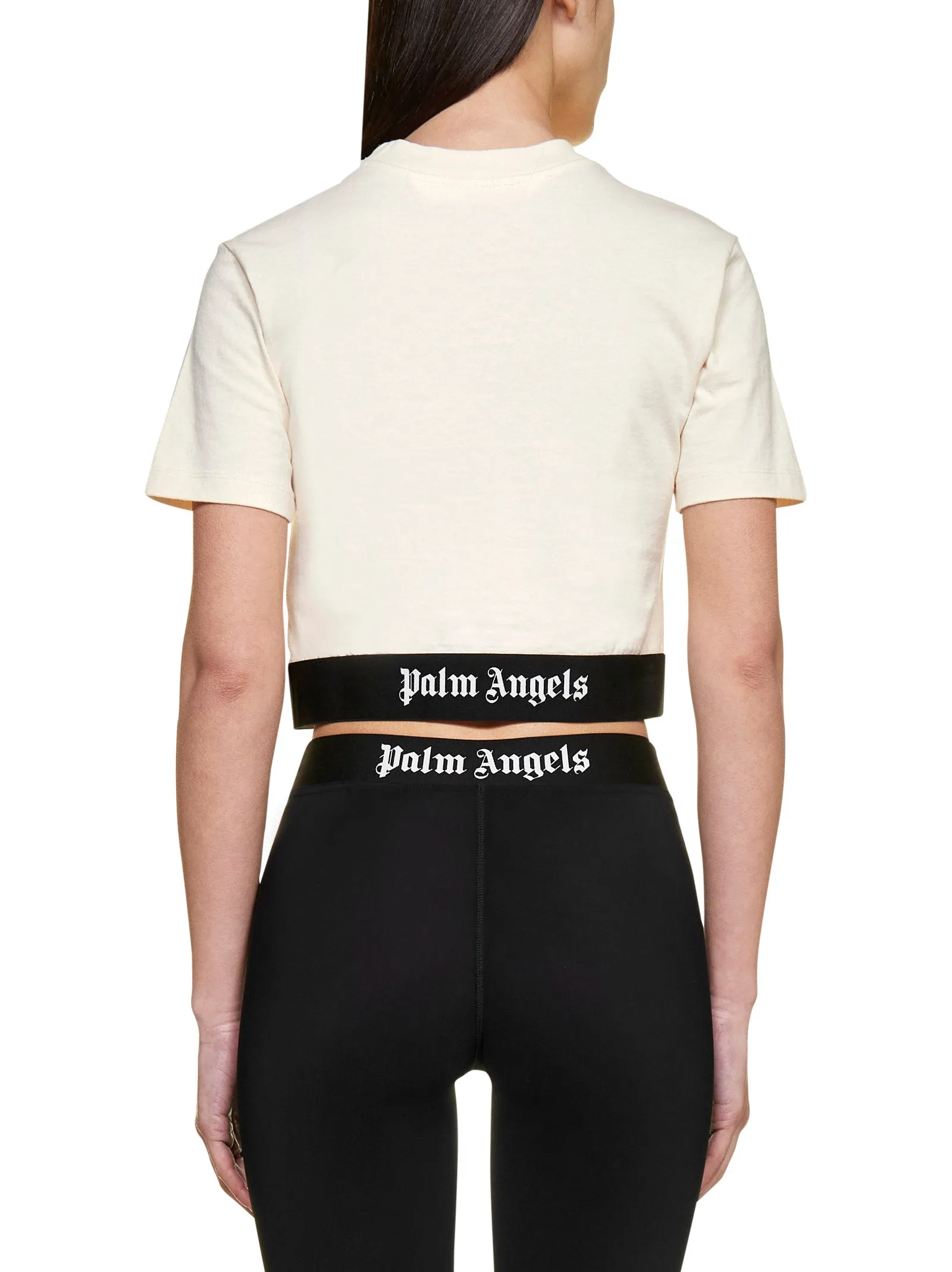 Palm Angels Logo Band Cropped T-Shirt