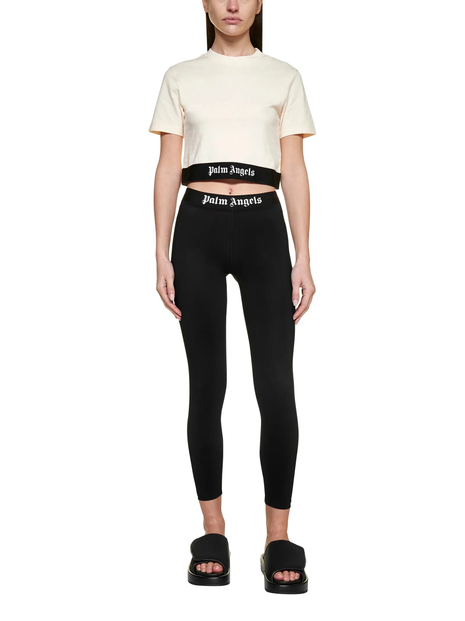 Palm Angels Logo Band Cropped T-Shirt