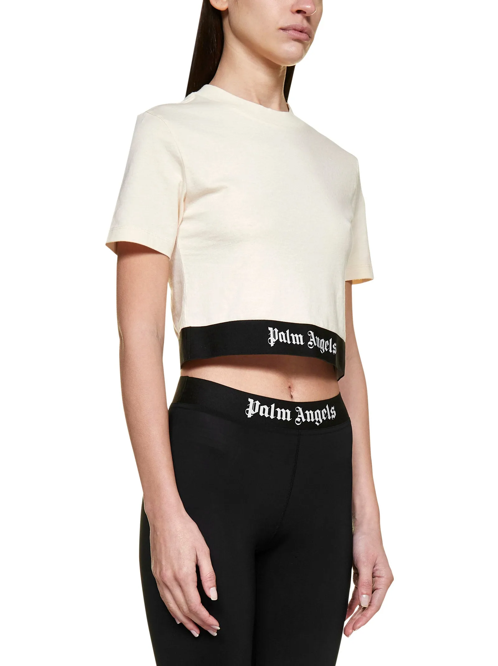 Palm Angels Logo Band Cropped T-Shirt