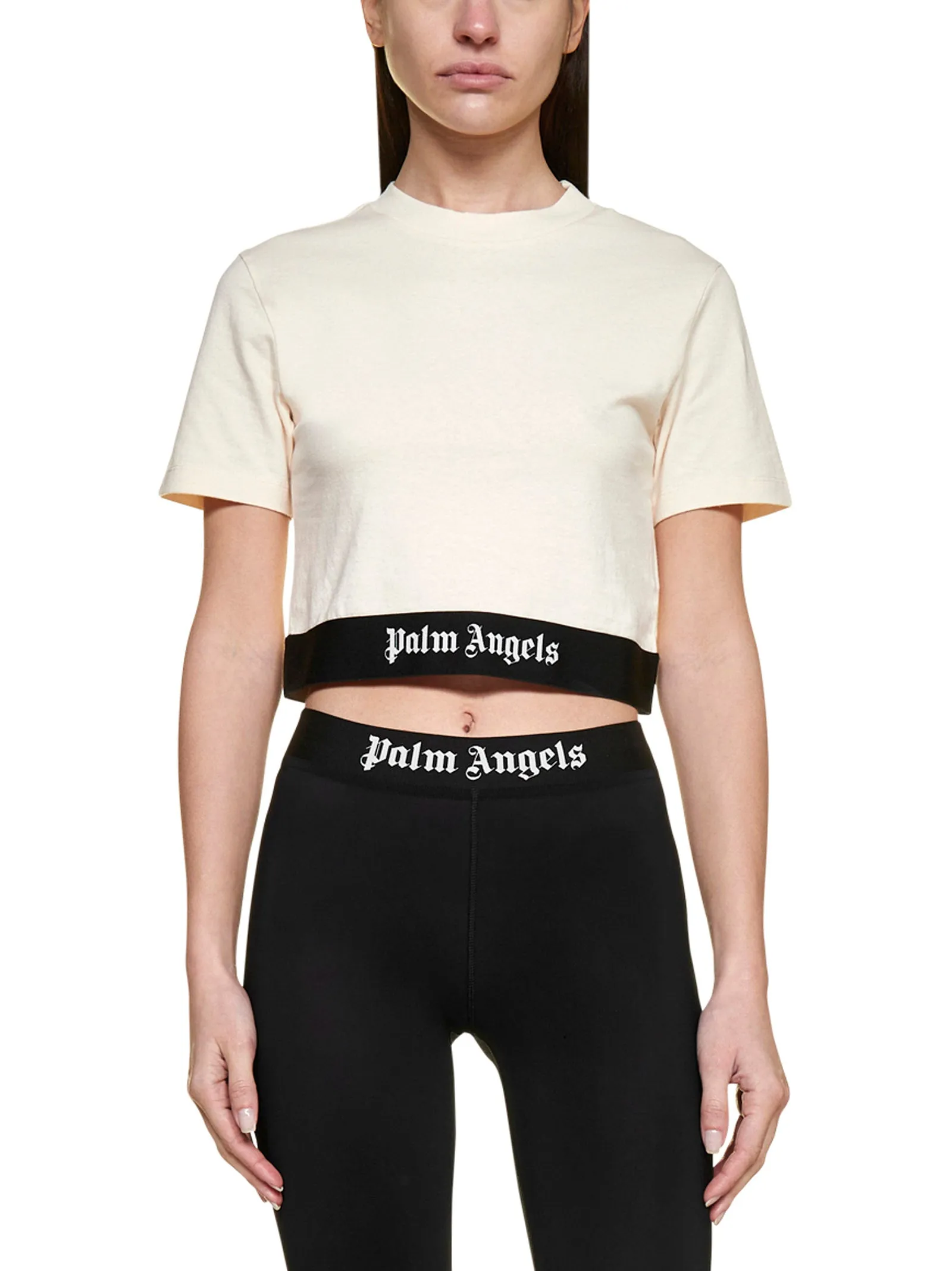 Palm Angels Logo Band Cropped T-Shirt