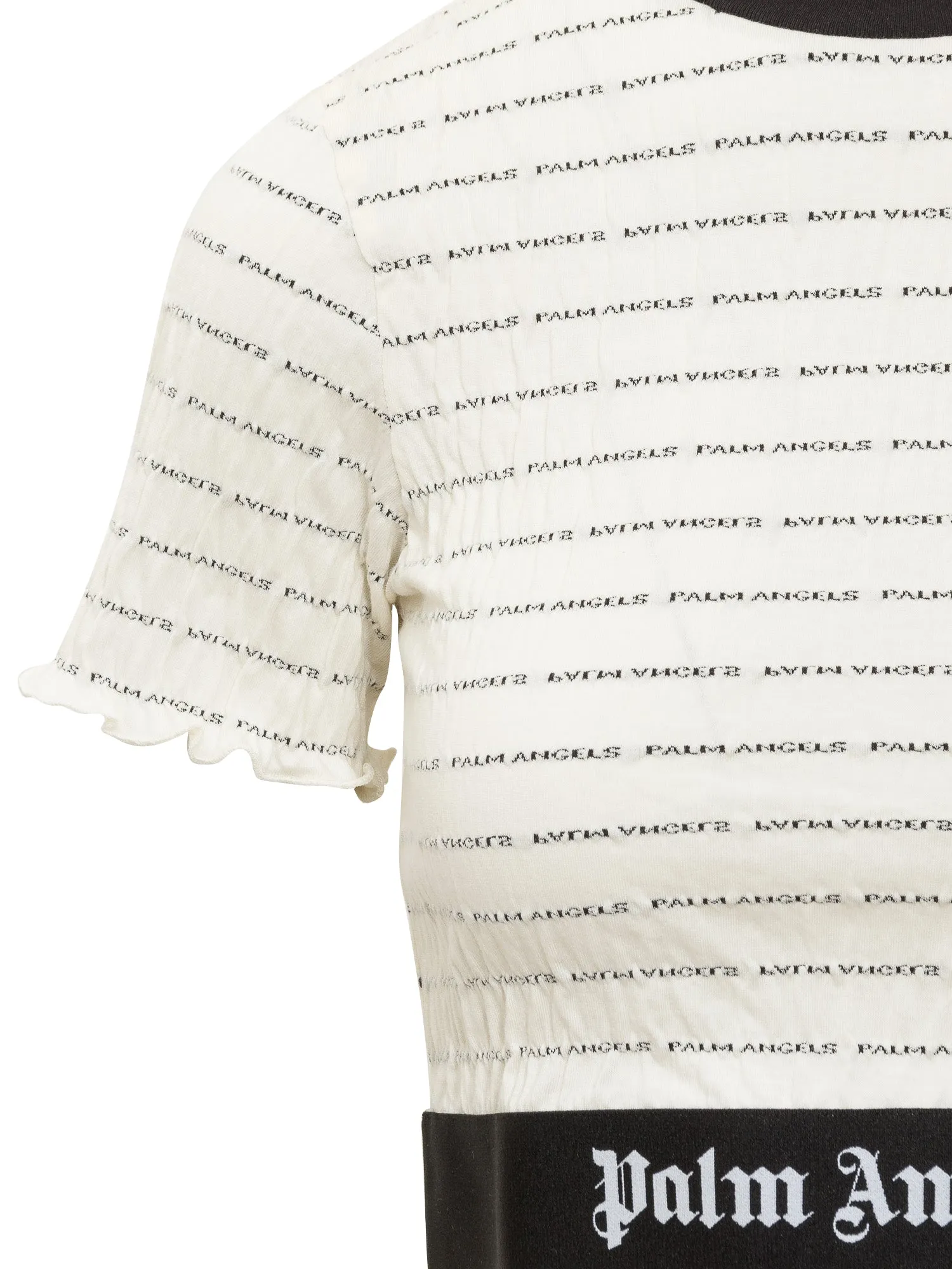 Palm Angels Logo Printed Cropped T-Shirt