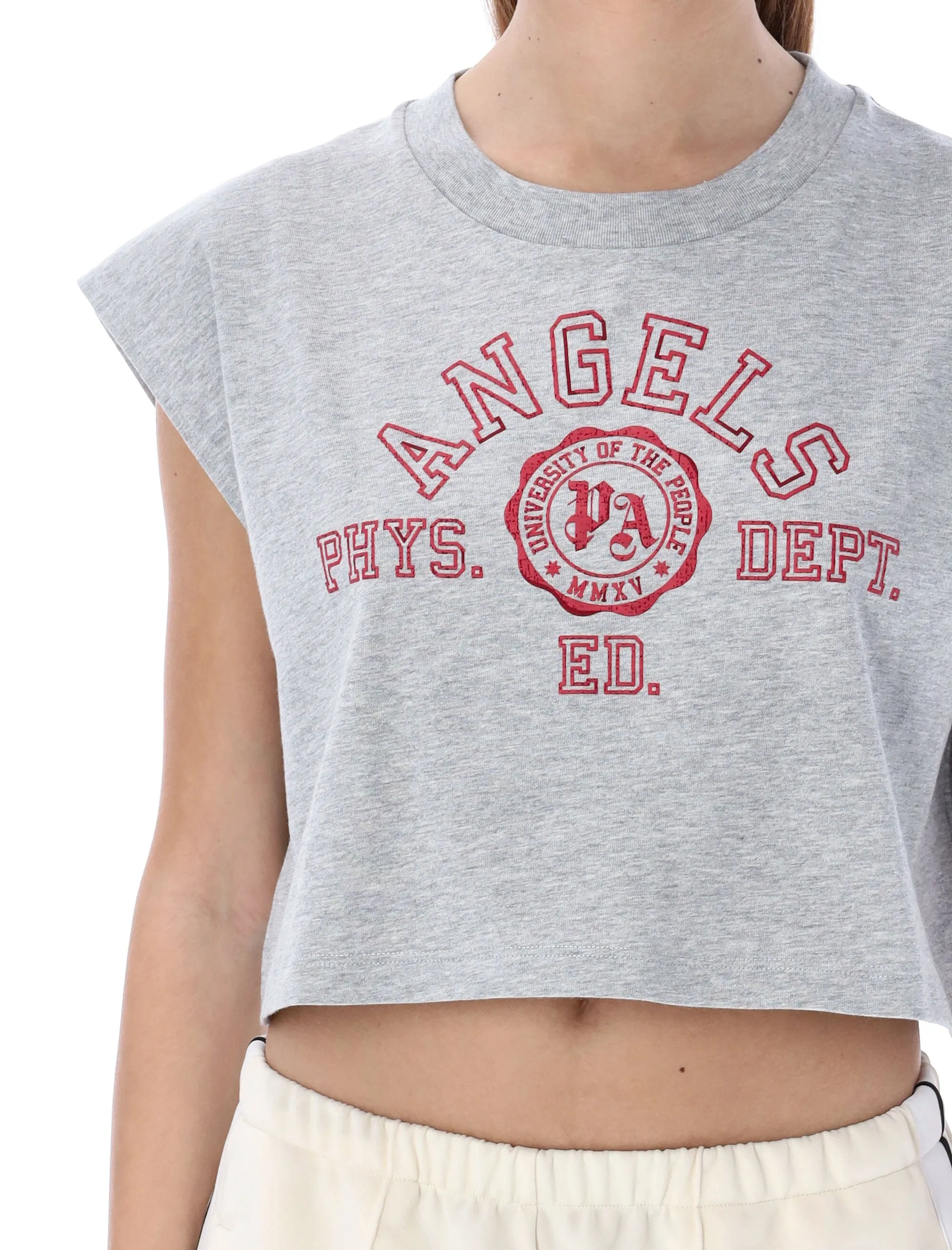 Palm Angels Logo Printed Cropped T-Shirt