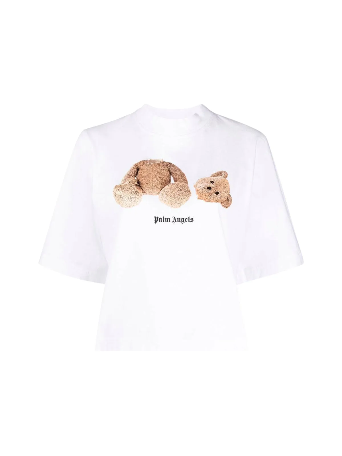 Palm Angels Logo Printed Cropped T-Shirt