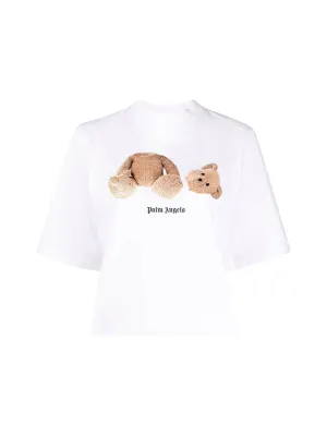Palm Angels Logo Printed Cropped T-Shirt