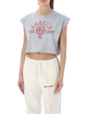Palm Angels Logo Printed Cropped T-Shirt