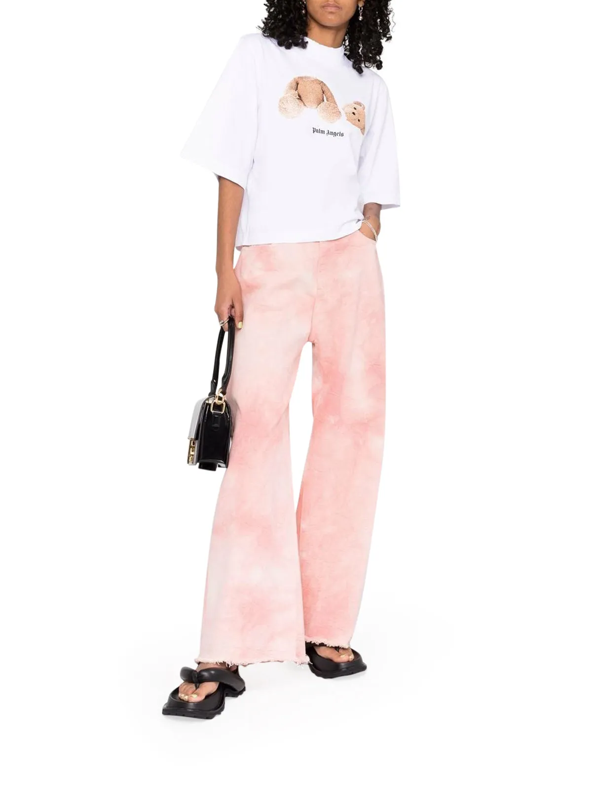 Palm Angels Logo Printed Cropped T-Shirt