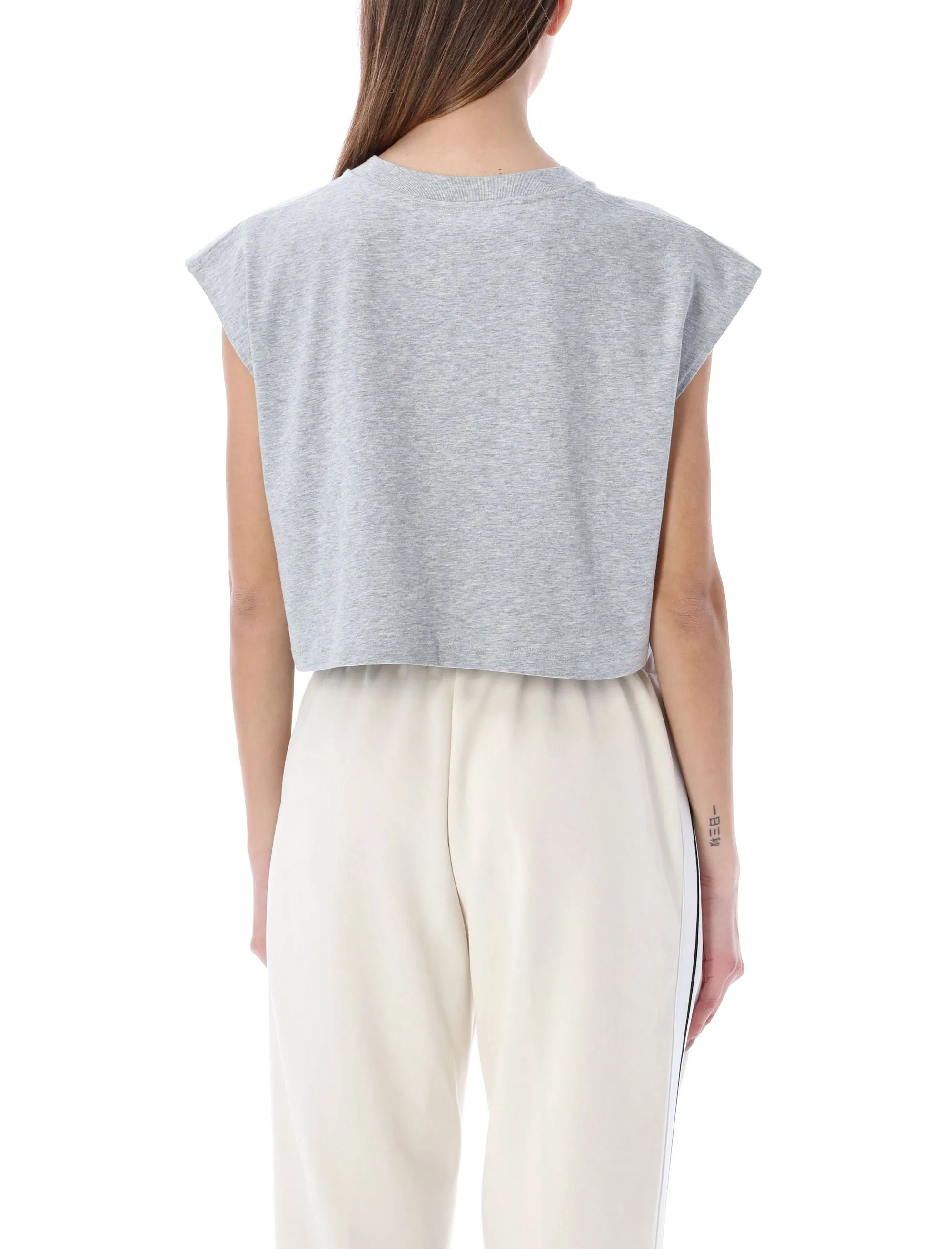 Palm Angels Logo Printed Cropped T-Shirt