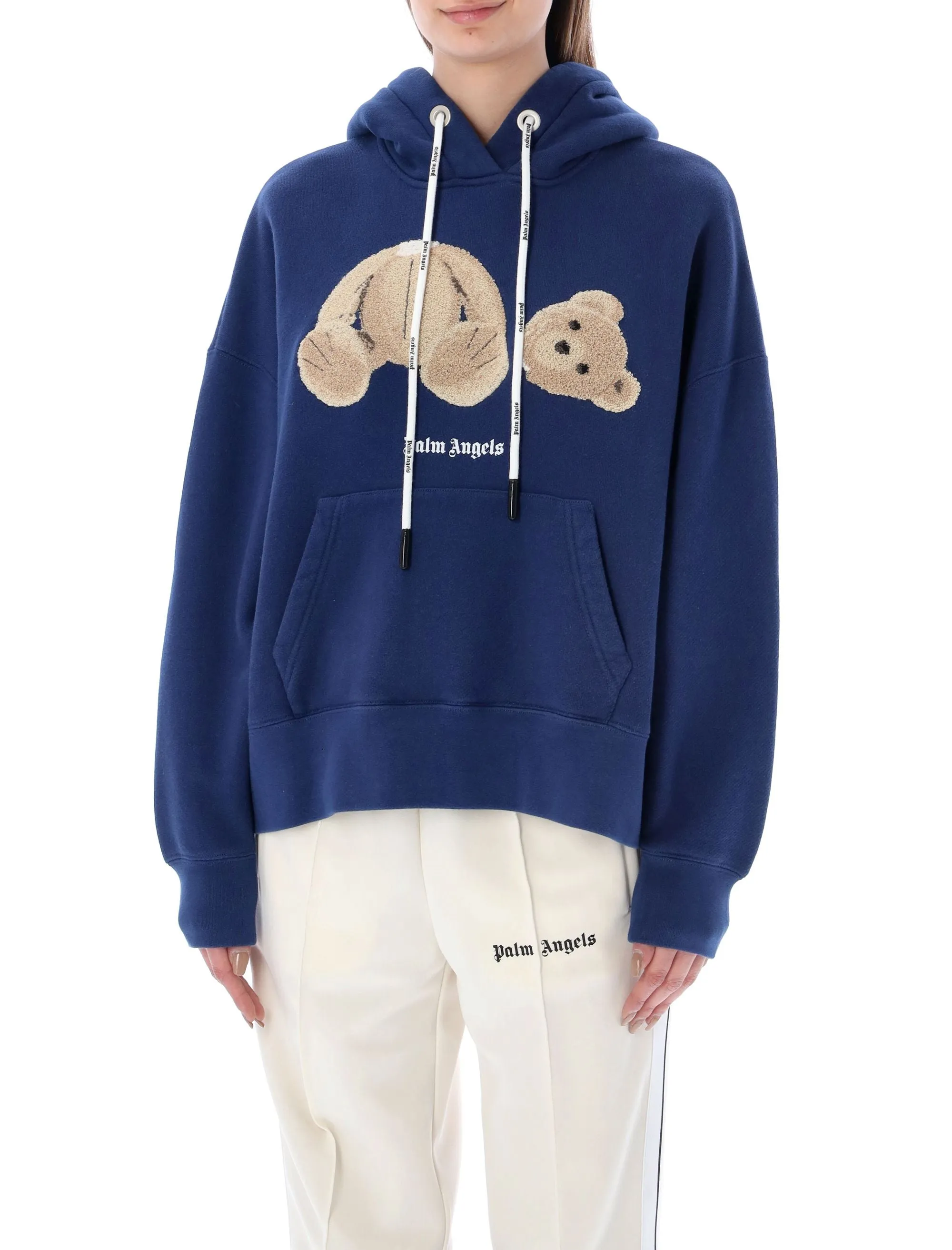Palm Angels Logo Printed Drawstring Hoodie
