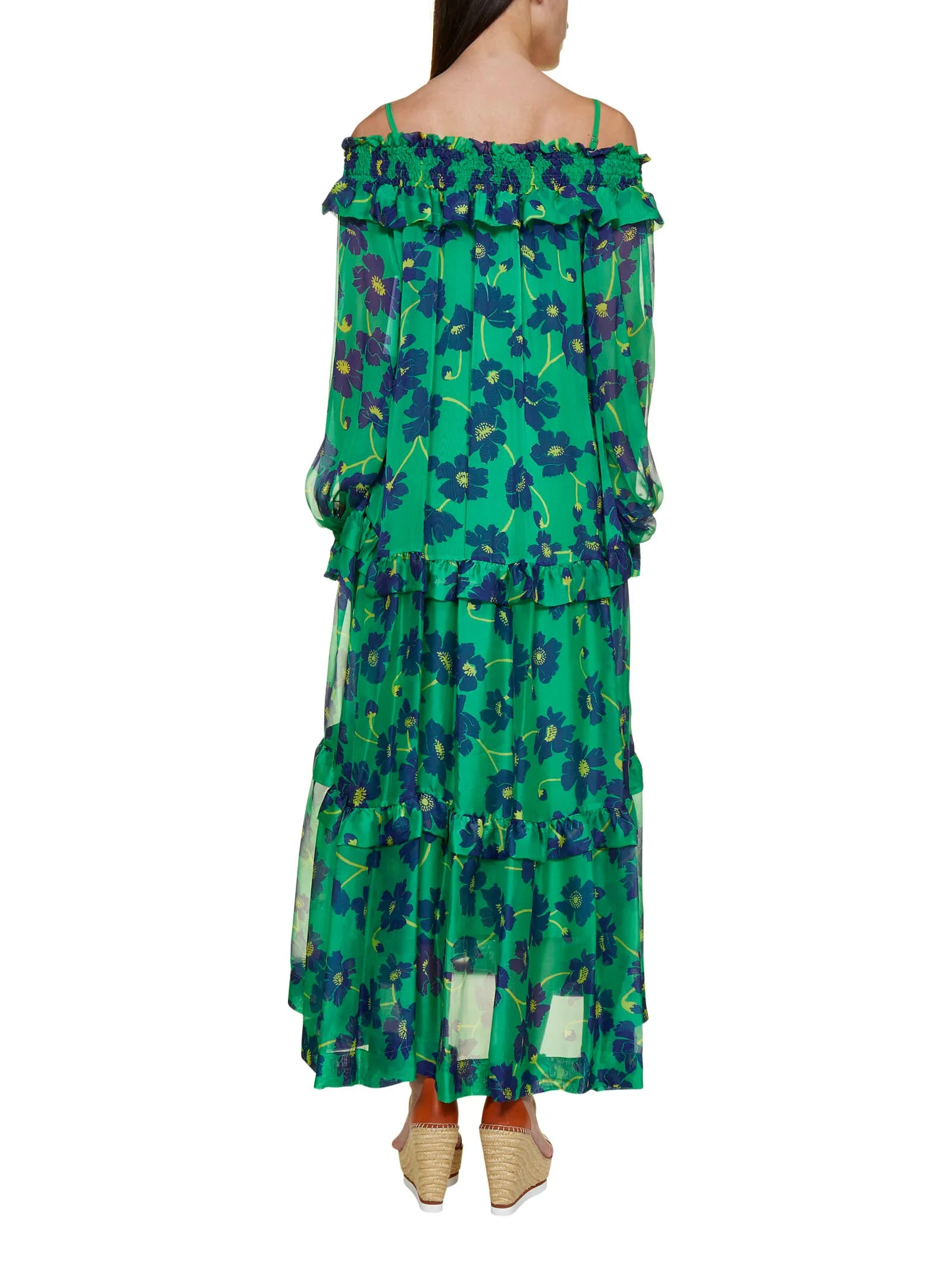 P.A.R.O.S.H. Allover Floral Printed Maxi Dress