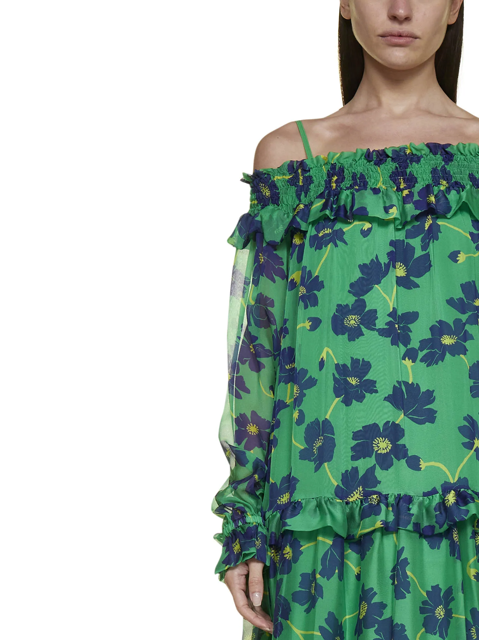 P.A.R.O.S.H. Allover Floral Printed Maxi Dress