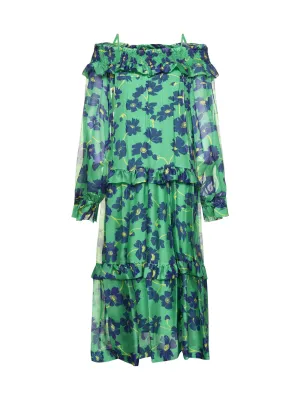 P.A.R.O.S.H. Allover Floral Printed Maxi Dress