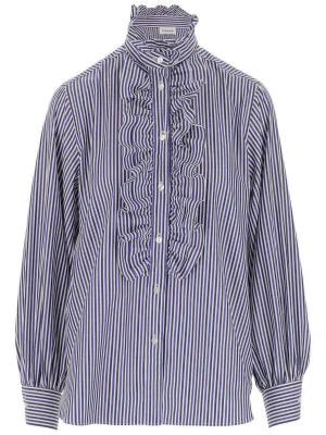 P.A.R.O.S.H. Ruffle Detailed High Neck Shirt