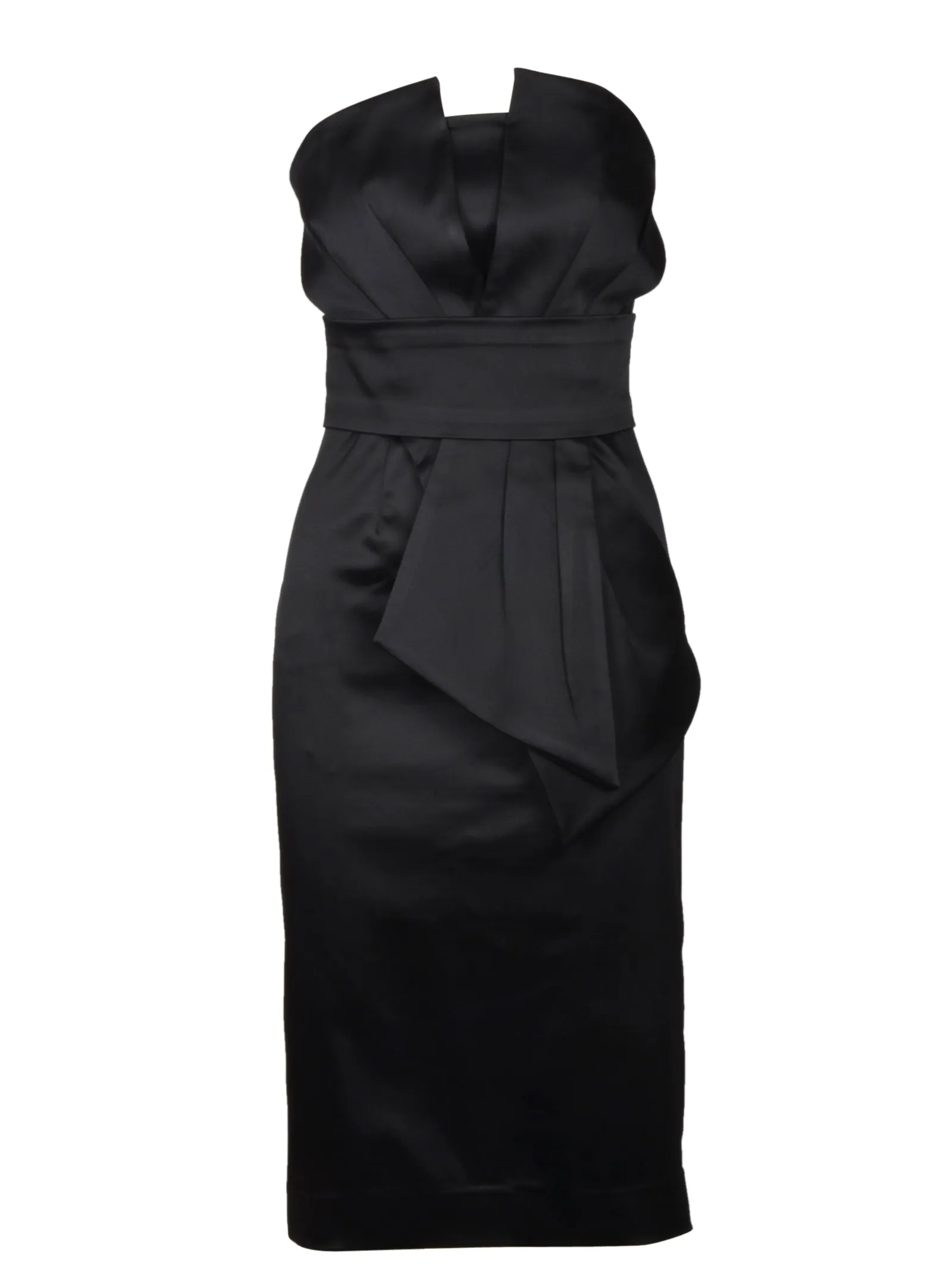 P.A.R.O.S.H. Strapless Fitted Waist Midi Dress