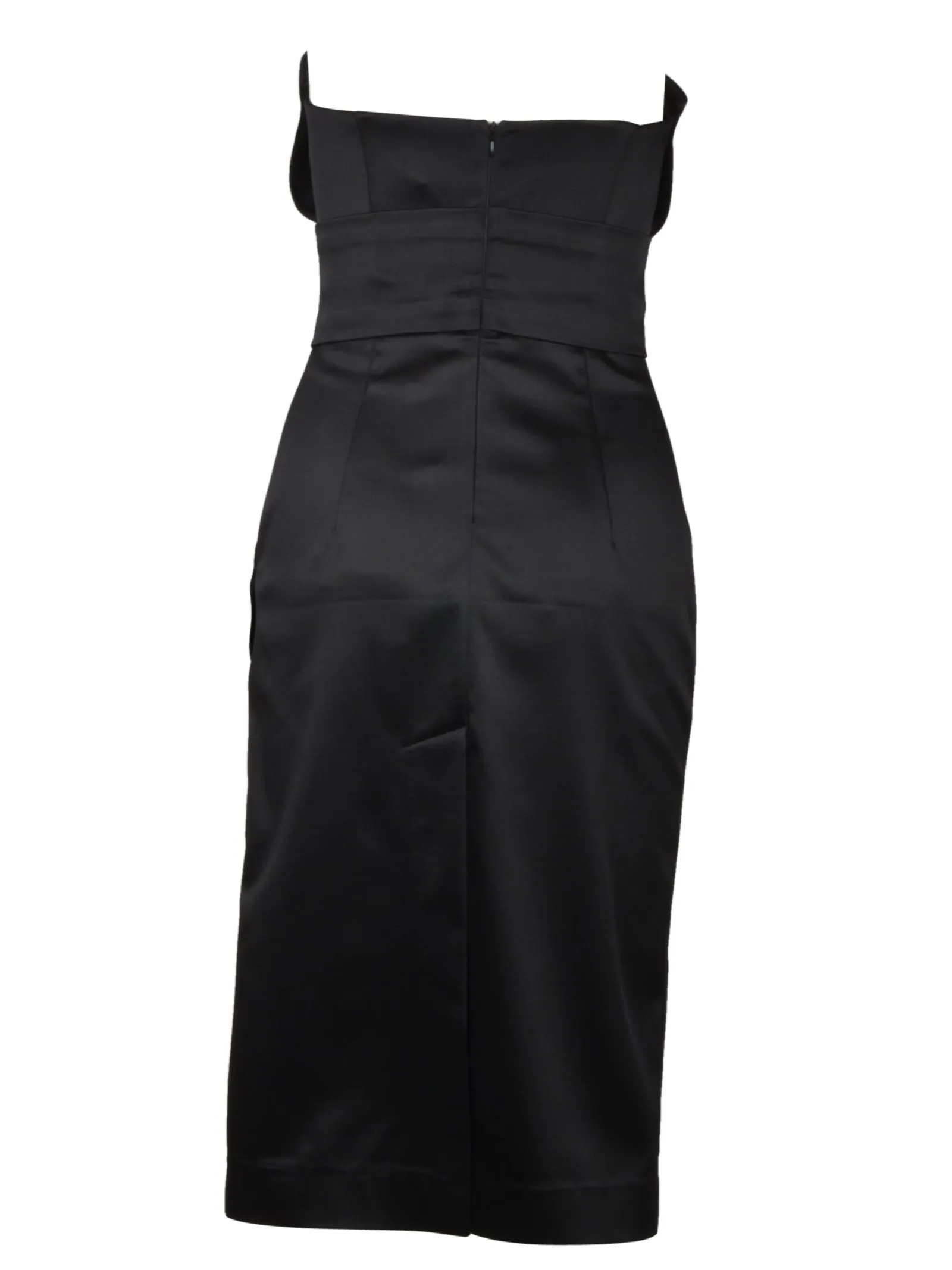 P.A.R.O.S.H. Strapless Fitted Waist Midi Dress