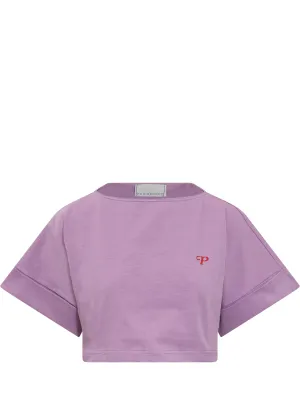 Philosophy Di Lorenzo Serafini Logo Printed Cropped T-Shirt