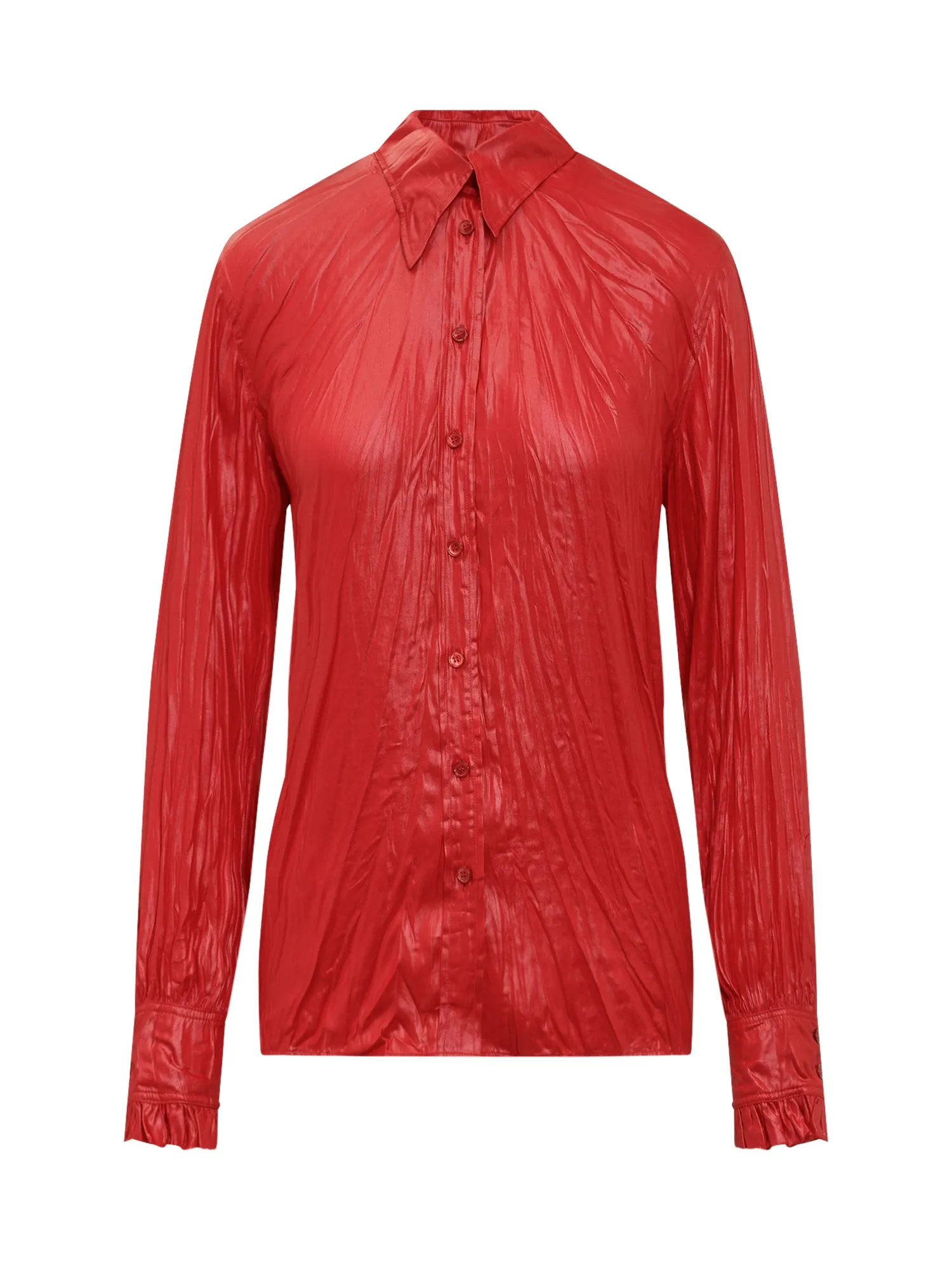 Philosophy Di Lorenzo Serafini Ruffle-Cuff Button-Up Shirt