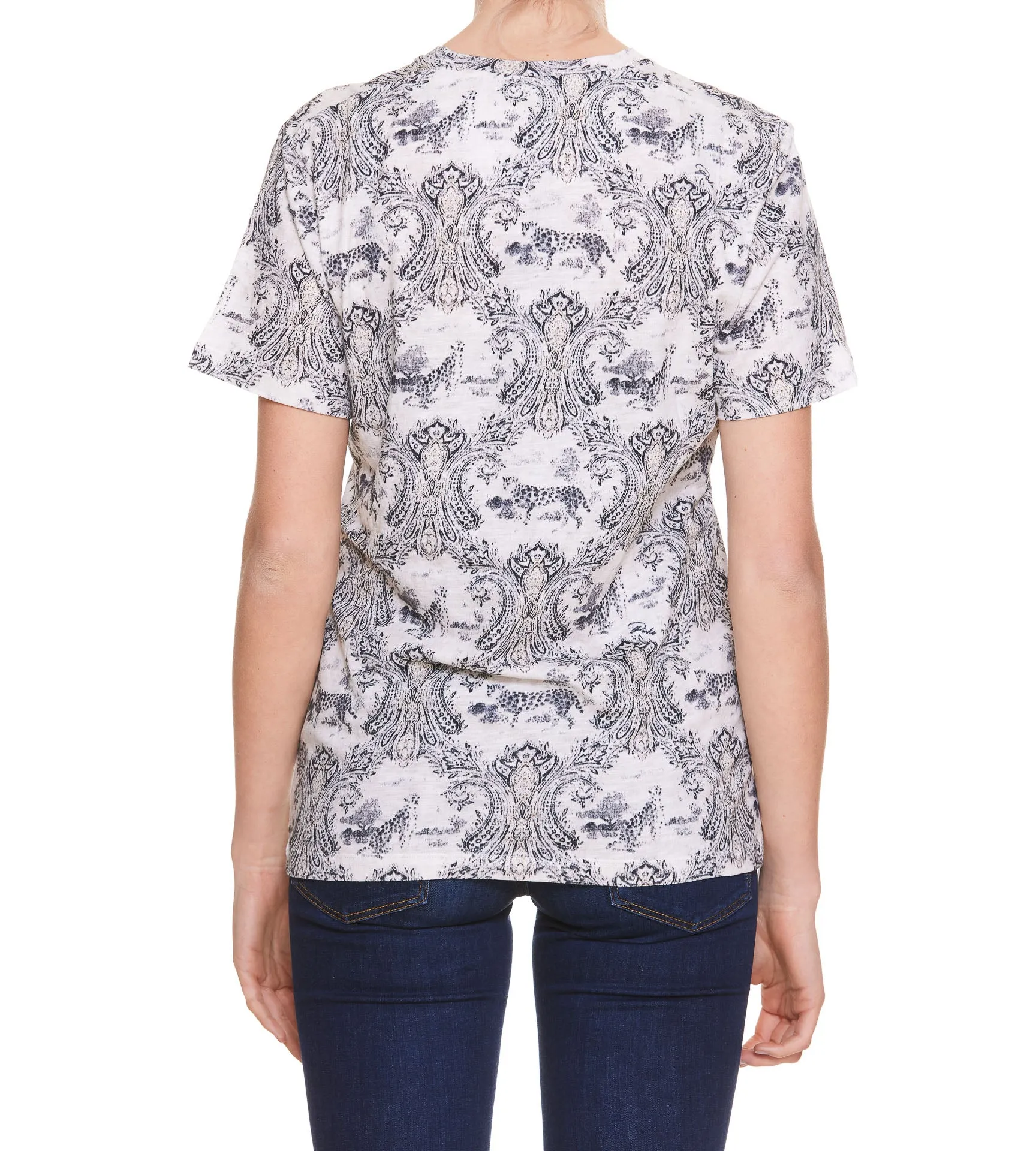 Pinko Allover Graphic Printed Crewneck T-Shirt