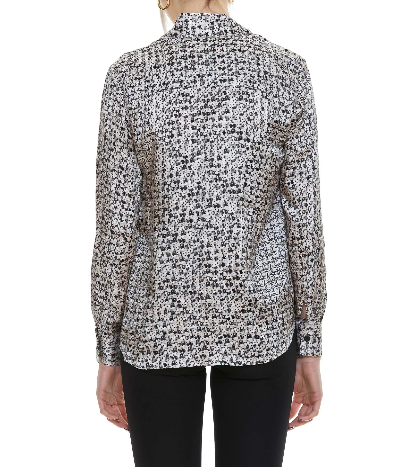 Pinko Allover Logo Printed Buttoned Shirt