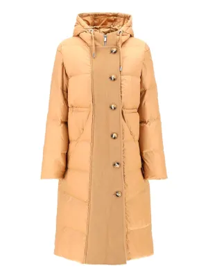 Pinko Double-Breasted Hooded Down Coat