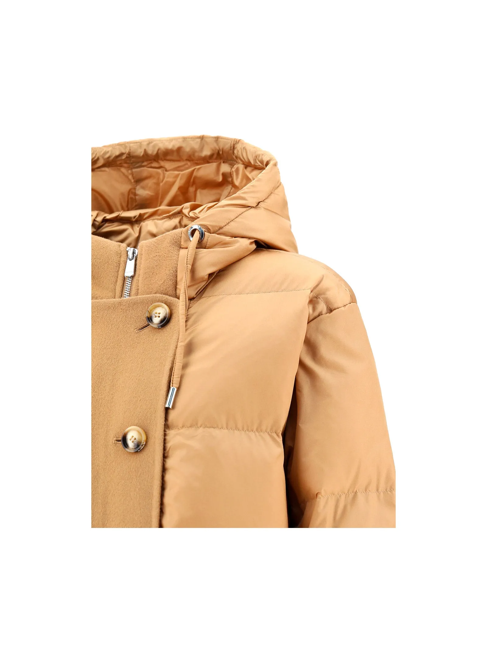 Pinko Double-Breasted Hooded Down Coat