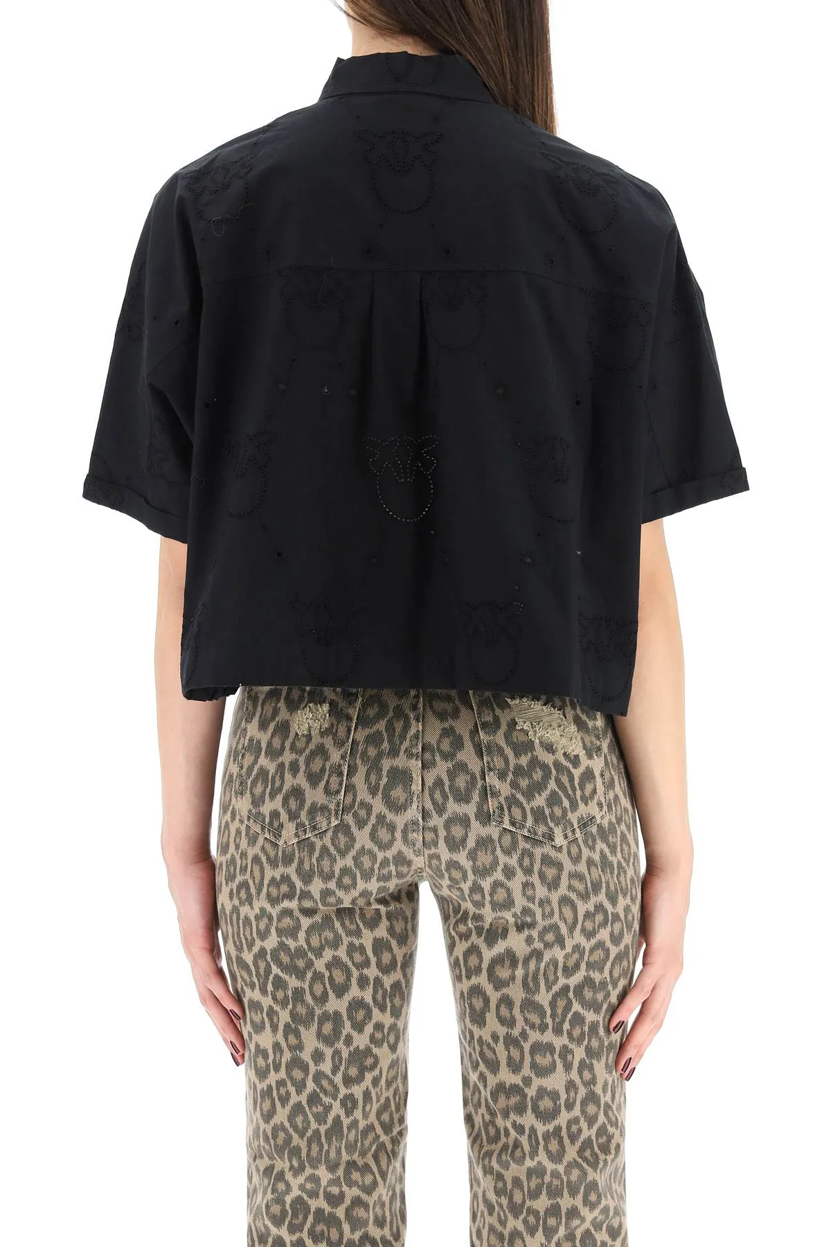 Pinko Drawstring Short Sleeved Cropped Shirt