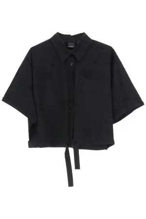 Pinko Drawstring Short Sleeved Cropped Shirt
