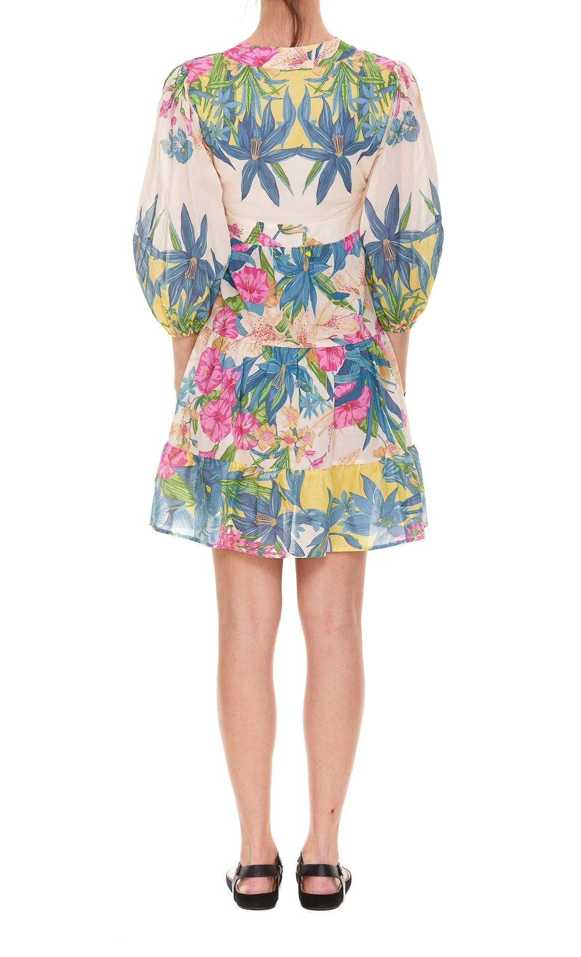 Pinko Floral Printed V-Neck Mini Dress