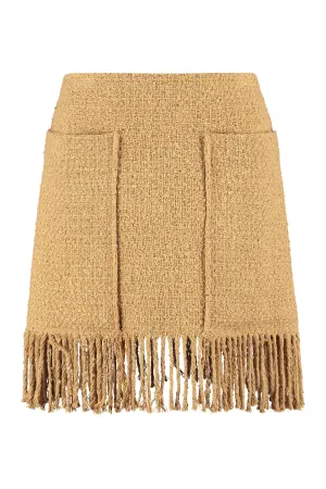 Pinko Fringed High Waisted Mini Skirt