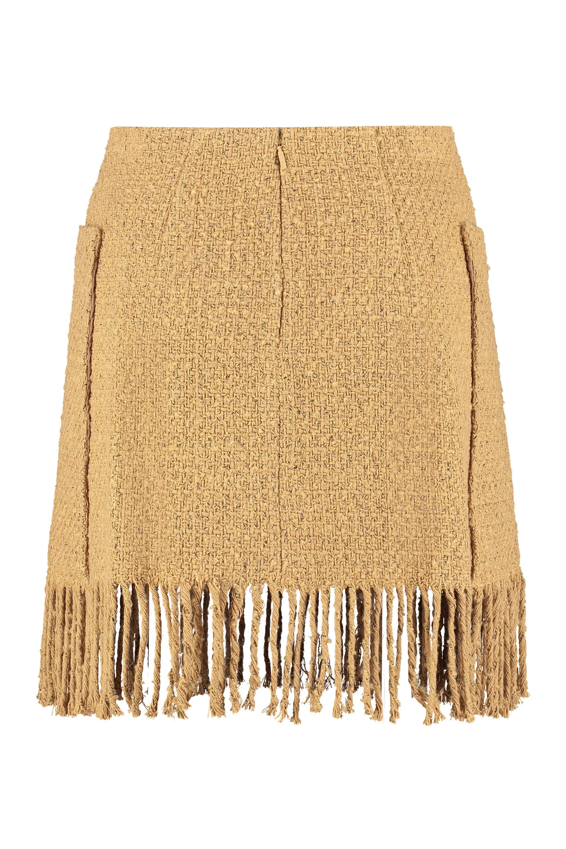 Pinko Fringed High Waisted Mini Skirt