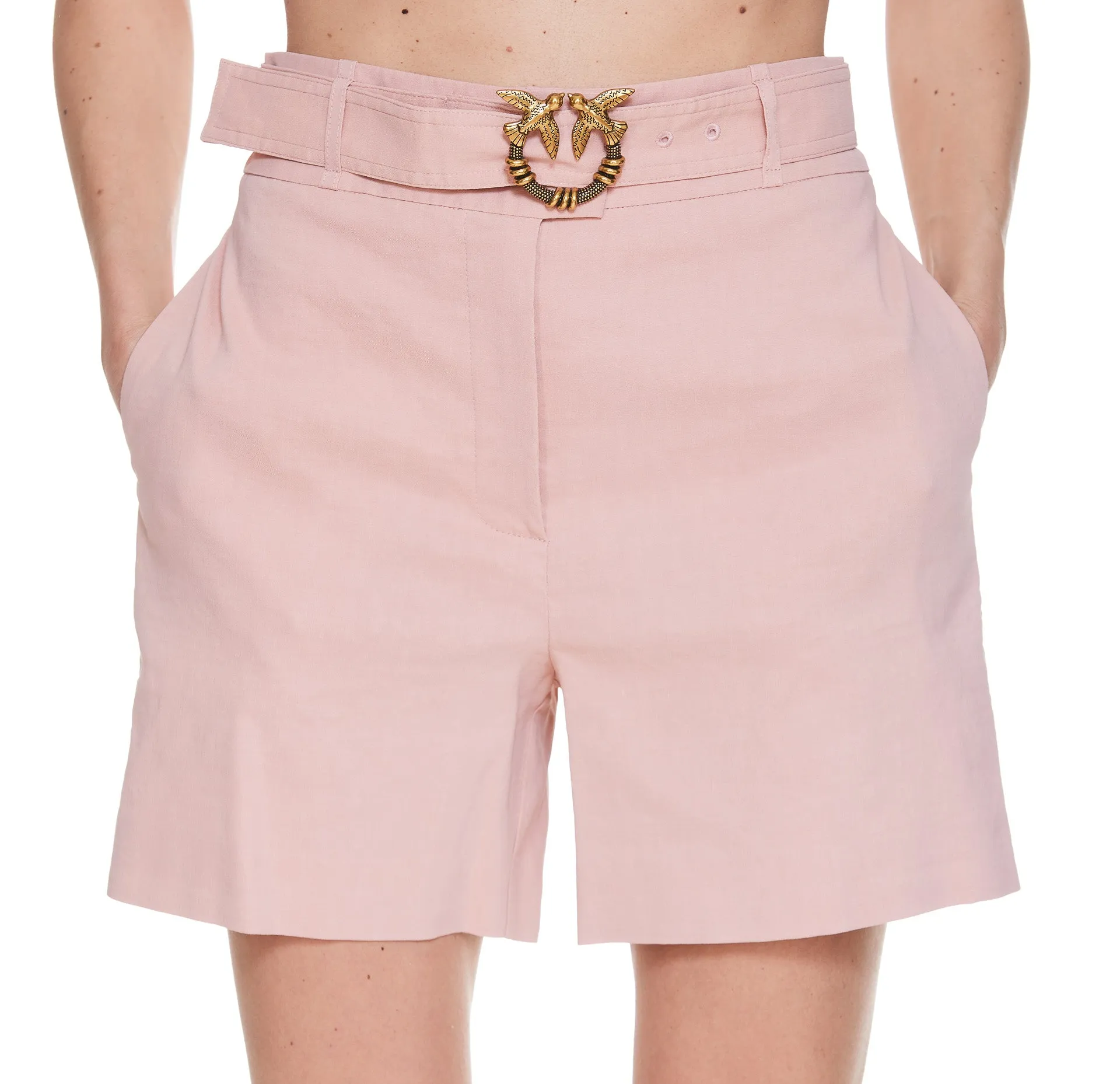 Pinko High Waist Straight Cut Shorts