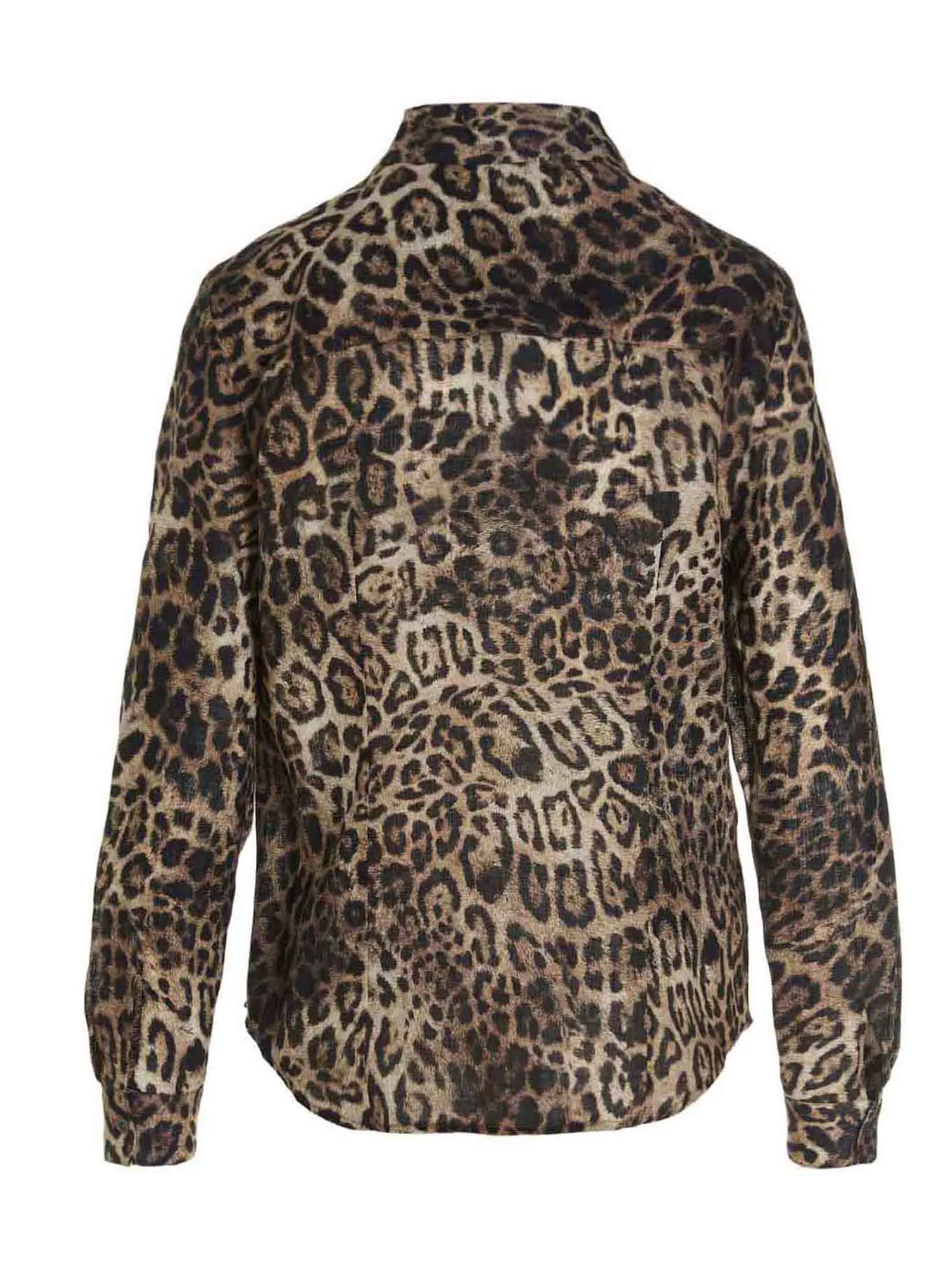 Pinko Leopard Print Long-Sleeved Shirt