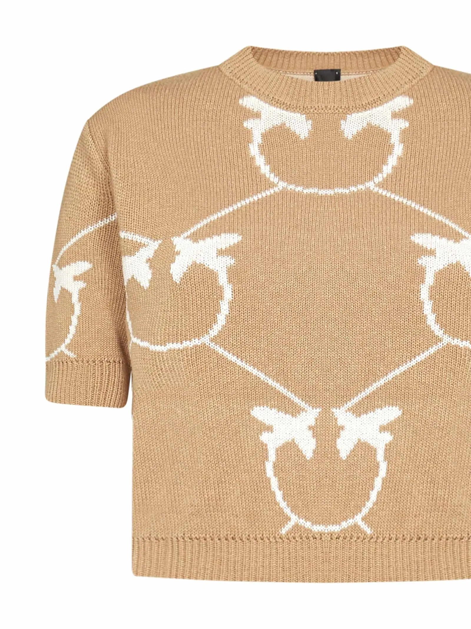 Pinko Logo Bird Jacquard Knitted Top