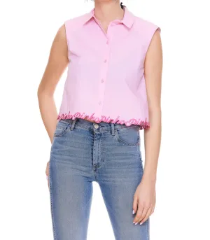 Pinko Logo Embroidered Sleeveless Top